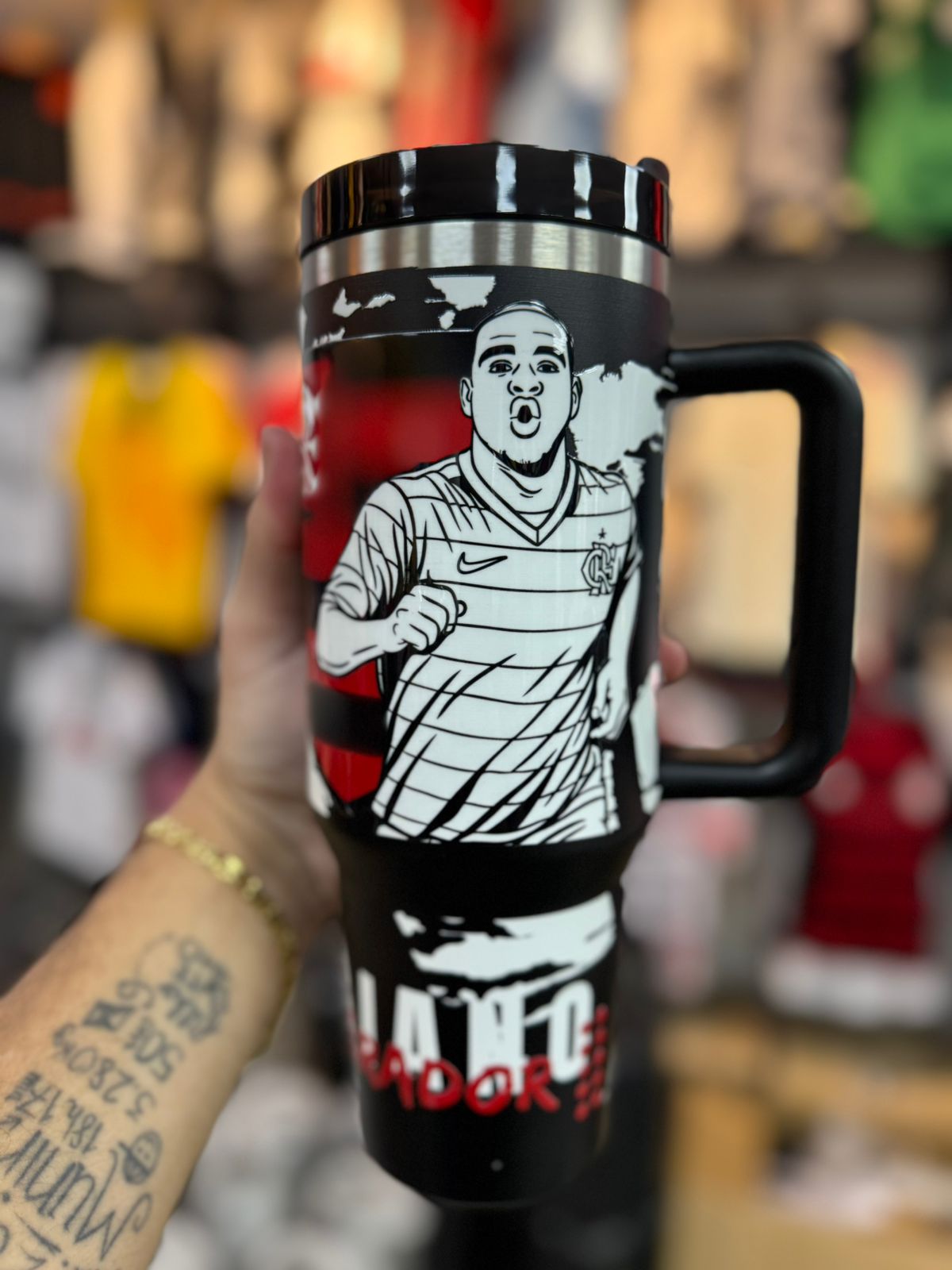 Copo Termico Flamengo Adriano preto