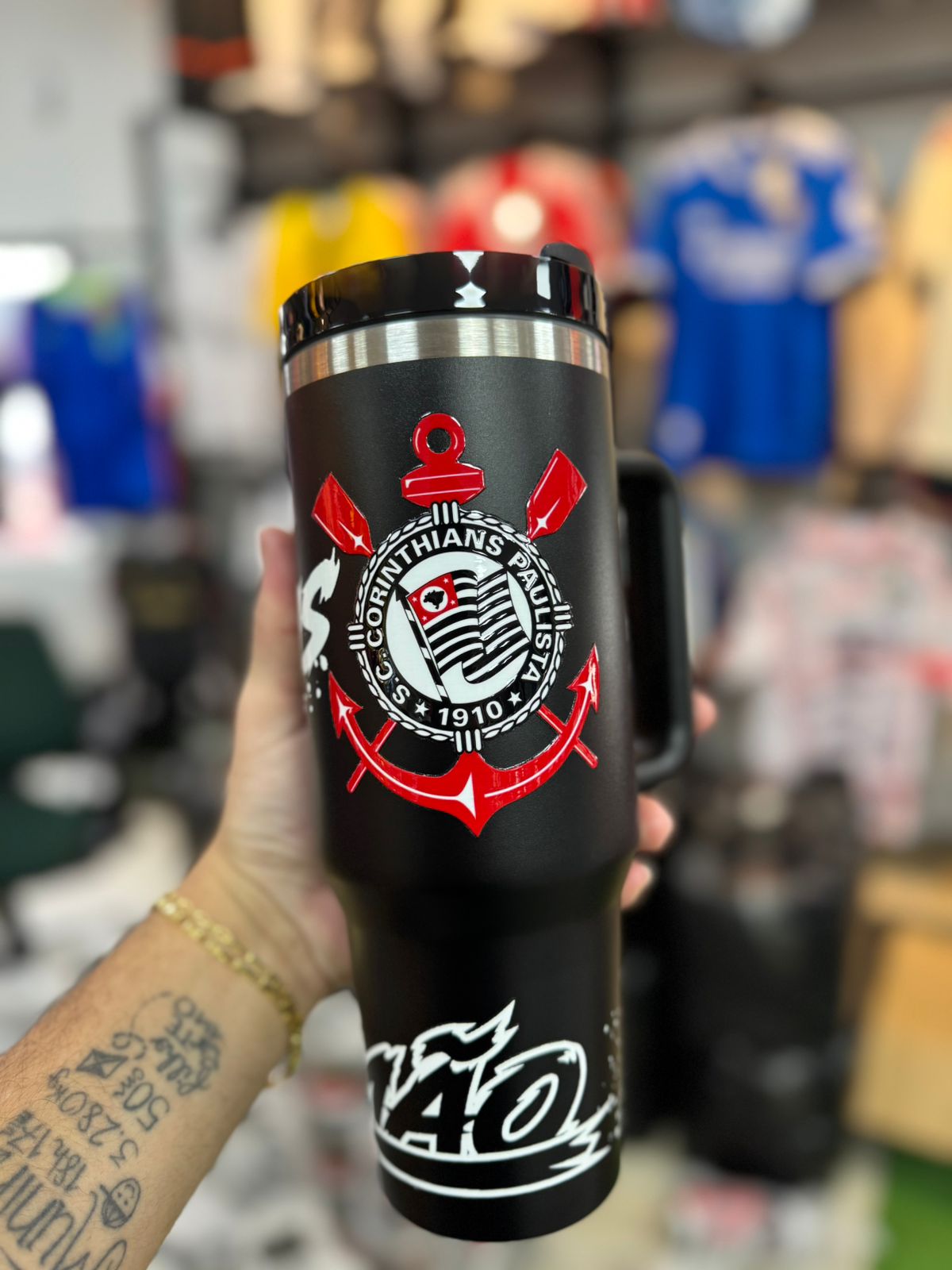Copo Termico Corinthians Preto